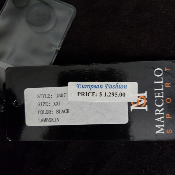 Marcello Sport Mens Black Lambskin Long Sleeve Full Zip Jacket Size XXL - Picture 7 of 14